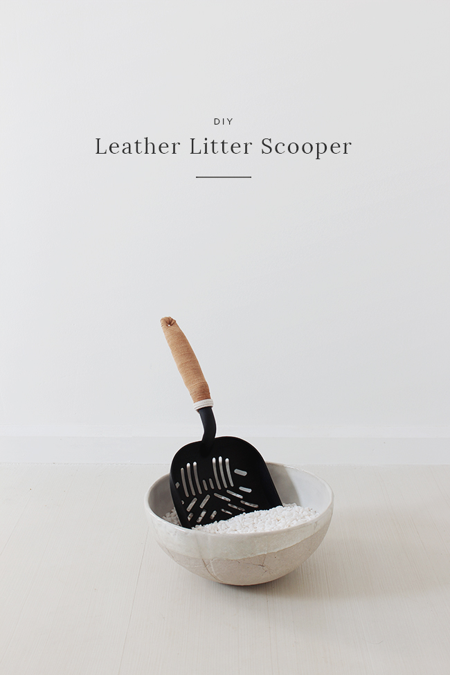 DIY leather cat litter scoop