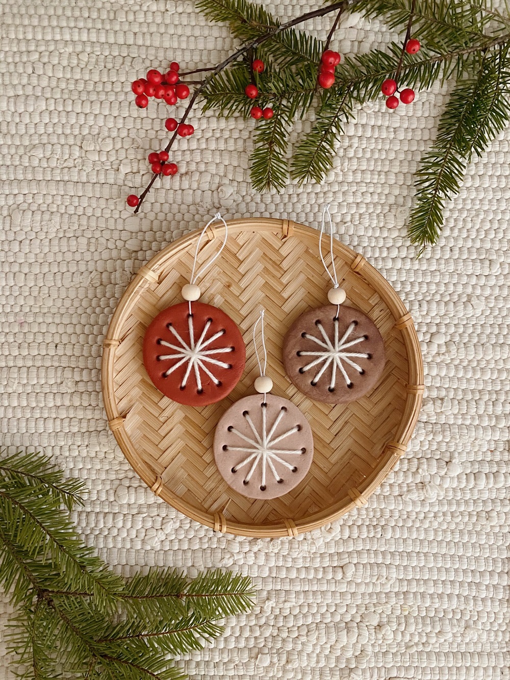 diy woven snowflake ornaments