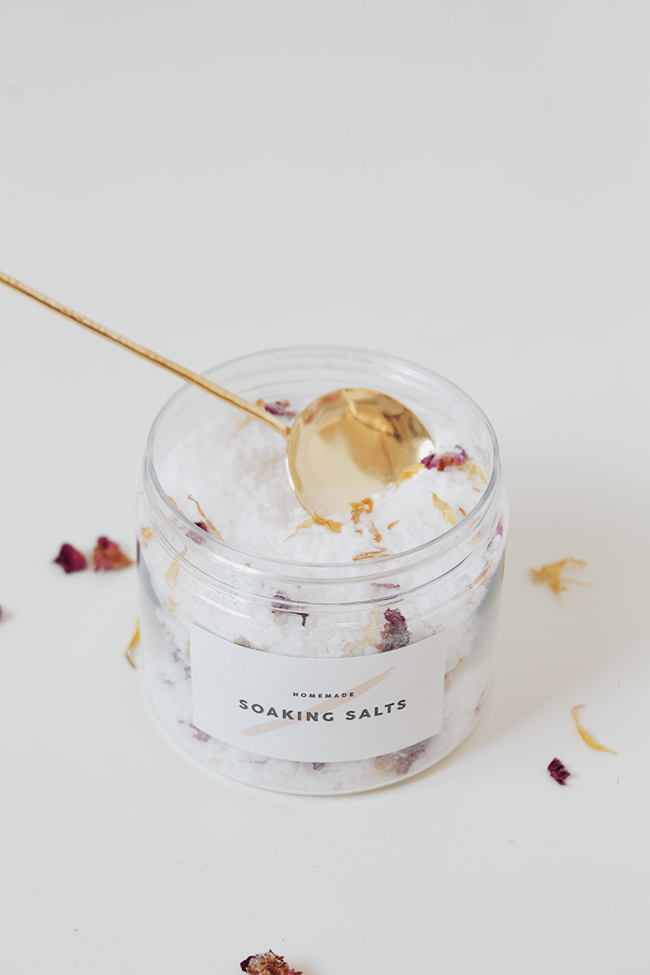 DIY floral bath salts